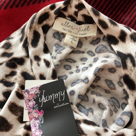 NWT Ultra Flirt Leopard Print Dress Size L - Picture 4 of 4